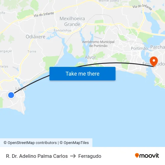 R. Dr. Adelino Palma Carlos to Ferragudo map