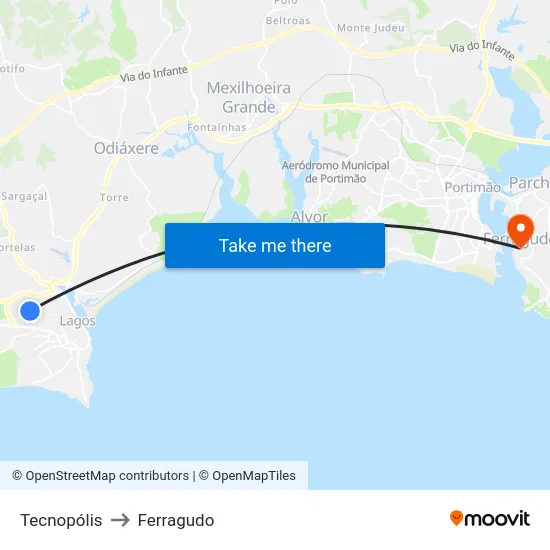 Tecnopólis to Ferragudo map