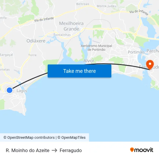 R. Moinho do Azeite to Ferragudo map
