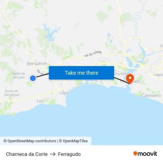 Charneca da Corte to Ferragudo map