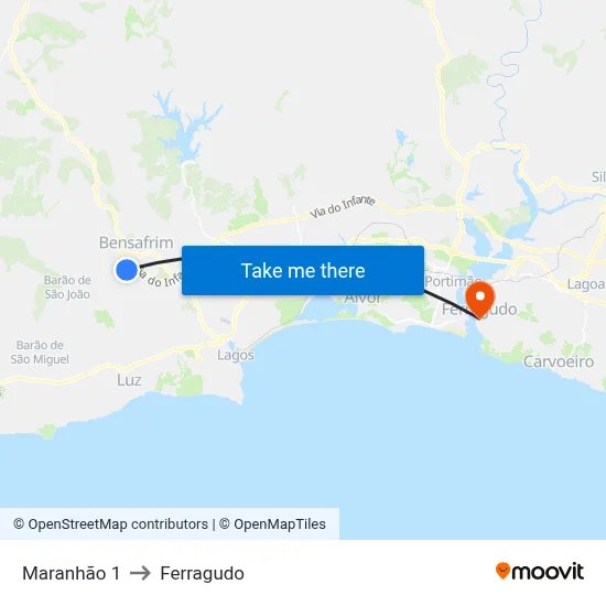 Maranhão 1 to Ferragudo map