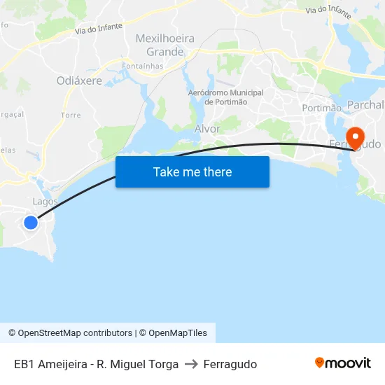 EB1 Ameijeira - R. Miguel Torga to Ferragudo map