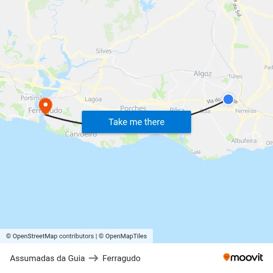 Assumadas da Guia to Ferragudo map