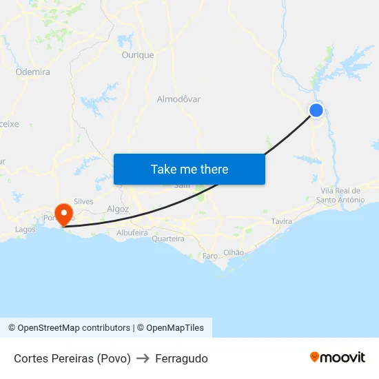 Cortes Pereiras (Povo) to Ferragudo map