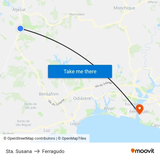 Sta. Susana to Ferragudo map