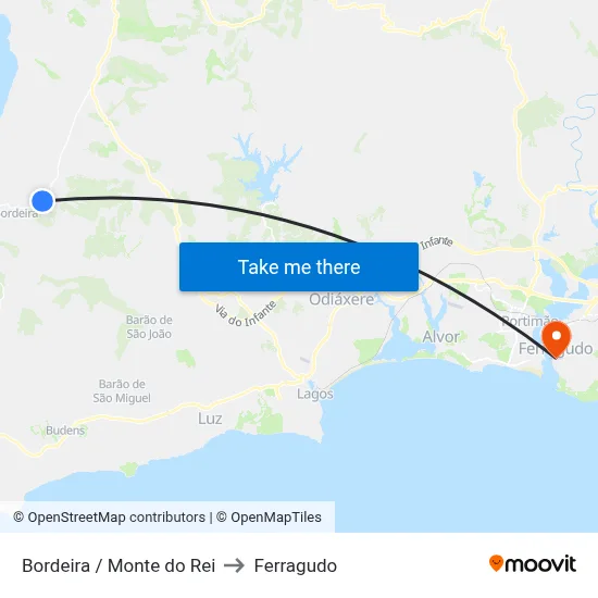 Bordeira / Monte do Rei to Ferragudo map