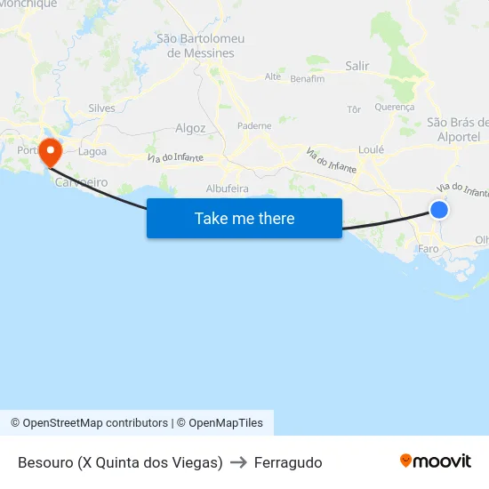 Besouro (X Quinta dos Viegas) to Ferragudo map