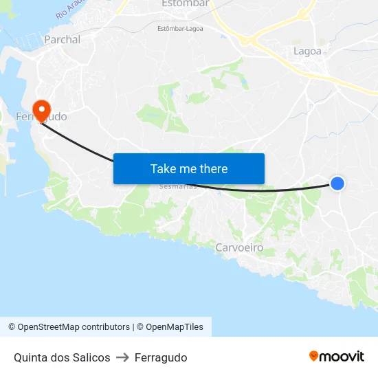 Quinta dos Salicos to Ferragudo map