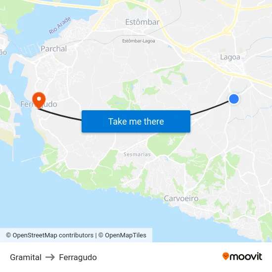 Gramital to Ferragudo map