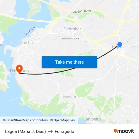 Lagoa (Maria J. Dias) to Ferragudo map