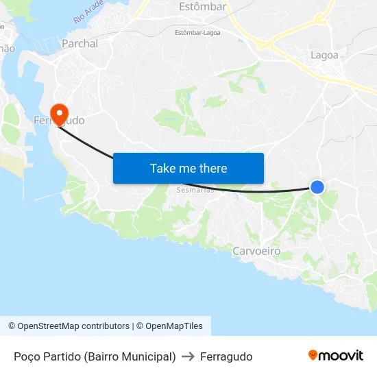 Poço Partido (Bairro Municipal) to Ferragudo map