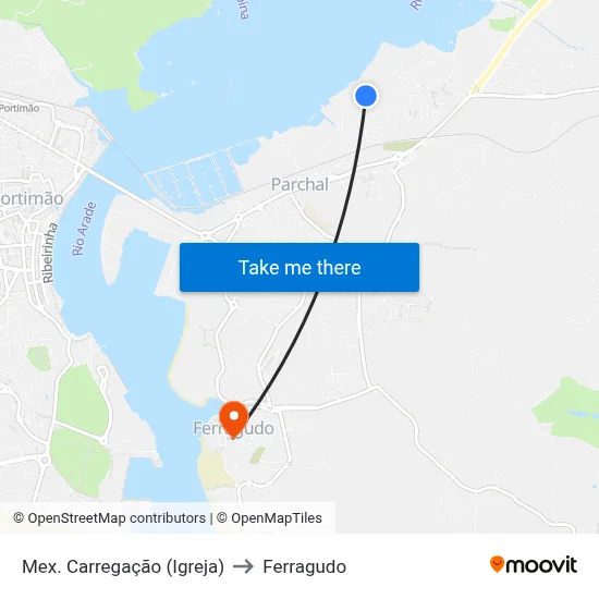 Mex. Carregação (Igreja) to Ferragudo map