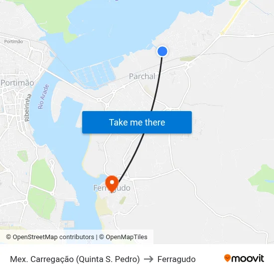 Mex. Carregação (Quinta S. Pedro) to Ferragudo map