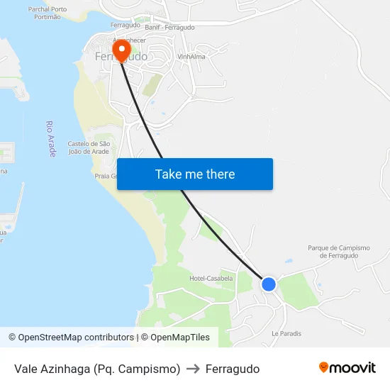 Vale Azinhaga (Pq. Campismo) to Ferragudo map