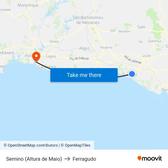 Semino (Altura de Maio) to Ferragudo map