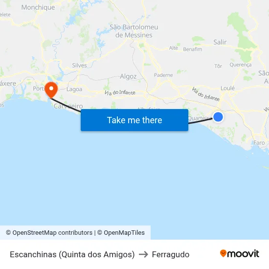 Escanchinas (Quinta dos Amigos) to Ferragudo map
