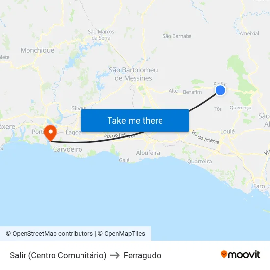 Salir (Centro Comunitário) to Ferragudo map