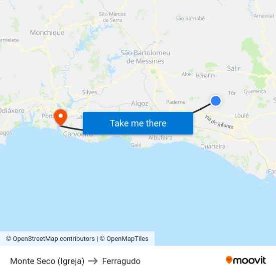 Monte Seco (Igreja) to Ferragudo map