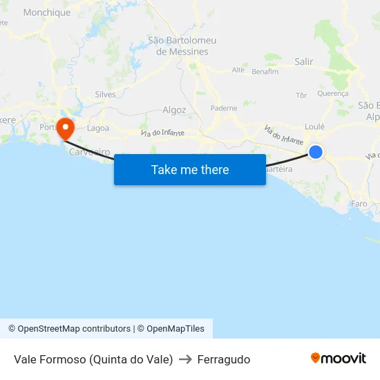Vale Formoso (Quinta do Vale) to Ferragudo map
