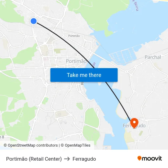 Portimão (Retail Center) to Ferragudo map