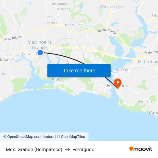 Mex. Grande (Bemparece) to Ferragudo map