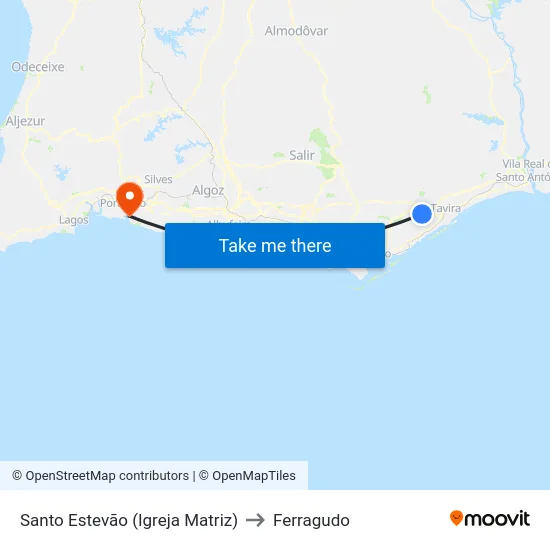 Santo Estevão (Igreja Matriz) to Ferragudo map