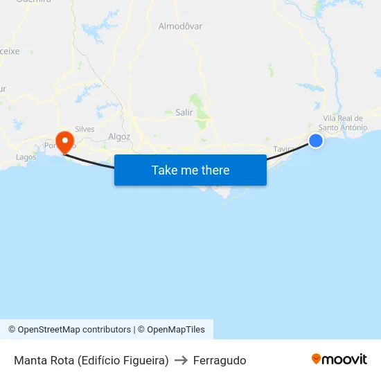 Manta Rota (Edifício Figueira) to Ferragudo map