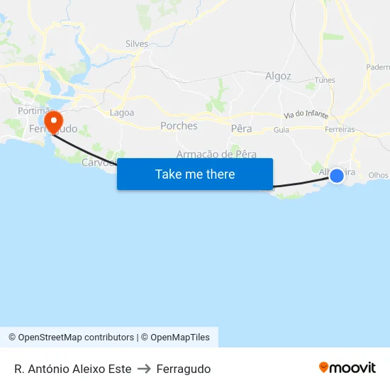 R. António Aleixo Este to Ferragudo map