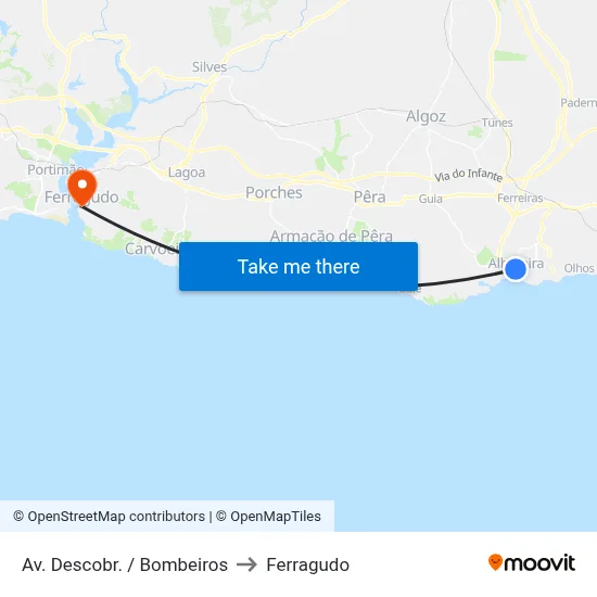 Av. Descobr. / Bombeiros to Ferragudo map