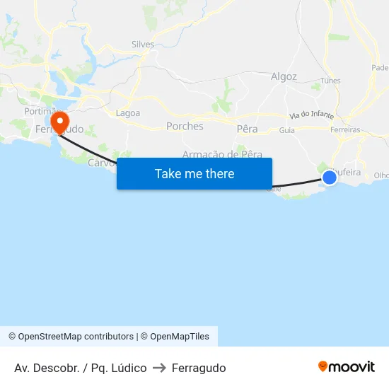 Av. Descobr. / Pq. Lúdico to Ferragudo map