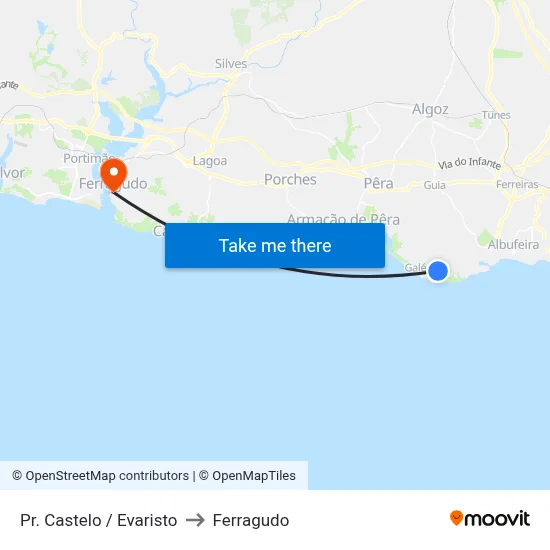 Pr. Castelo / Evaristo to Ferragudo map