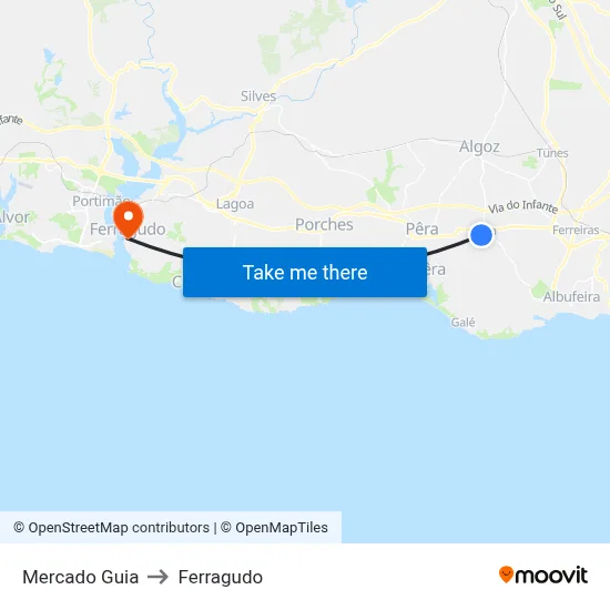 Mercado Guia to Ferragudo map