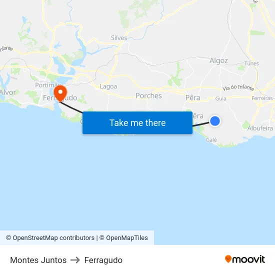 Montes Juntos to Ferragudo map