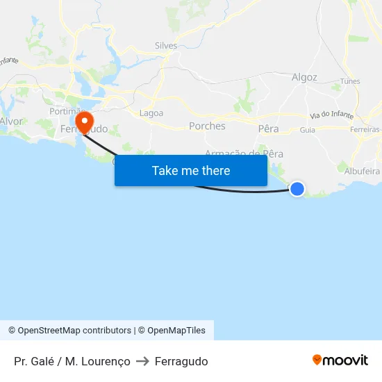 Pr. Galé / M. Lourenço to Ferragudo map