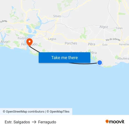 Estr. Salgados to Ferragudo map