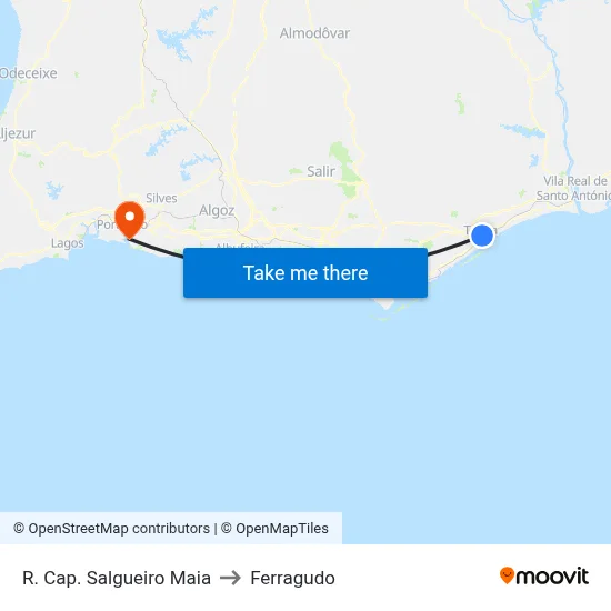 R. Cap. Salgueiro Maia to Ferragudo map