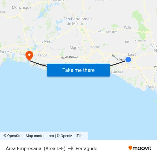 Área Empresarial (Área D-E) to Ferragudo map