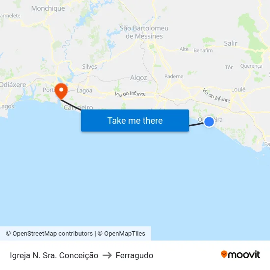 Igreja N. Sra. Conceição to Ferragudo map