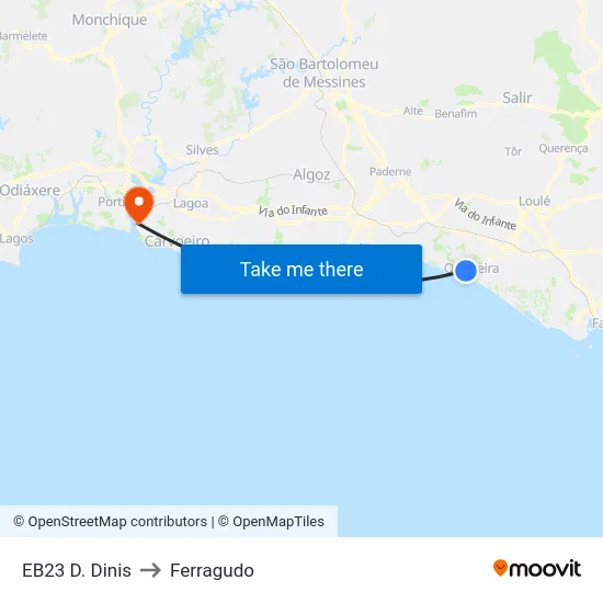 EB23 D. Dinis to Ferragudo map
