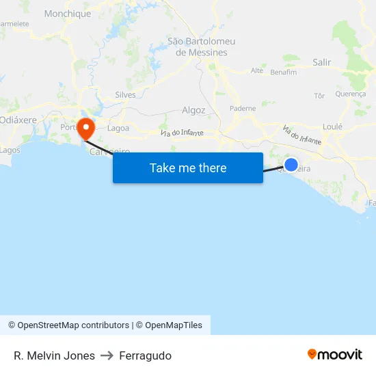 R. Melvin Jones to Ferragudo map