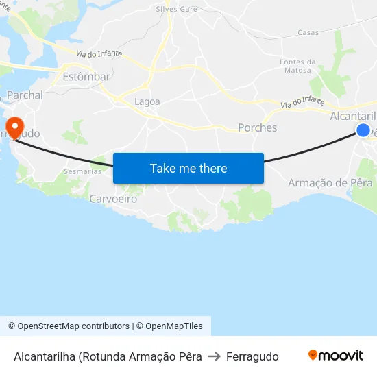 Alcantarilha (Rotunda Armação Pêra to Ferragudo map