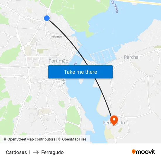 Cardosas 1 to Ferragudo map