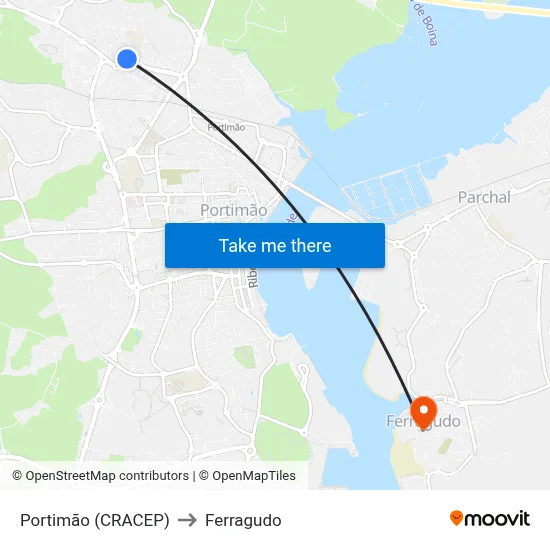 Portimão (CRACEP) to Ferragudo map