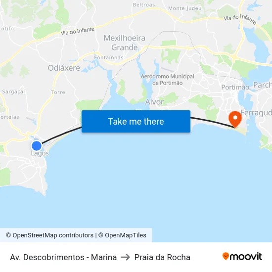 Av. Descobrimentos - Marina to Praia da Rocha map