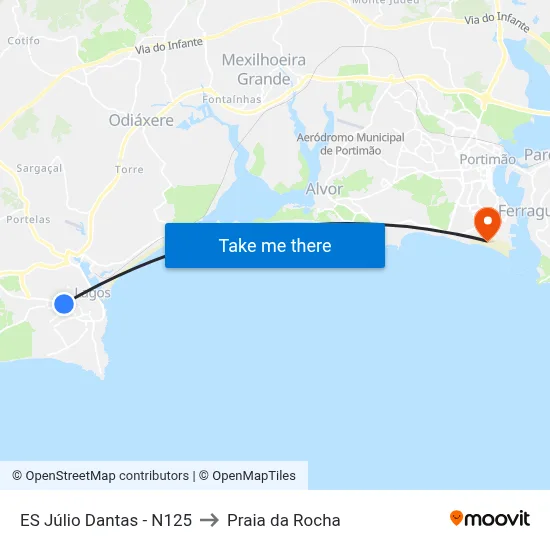 ES Júlio Dantas - N125 to Praia da Rocha map