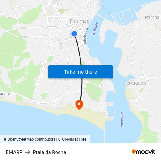 EMARP to Praia da Rocha map
