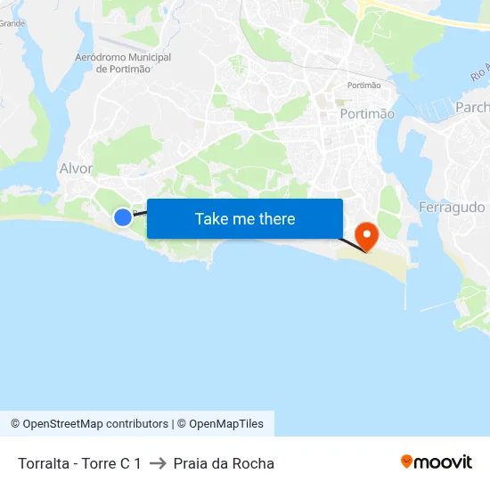 Torralta - Torre C 1 to Praia da Rocha map