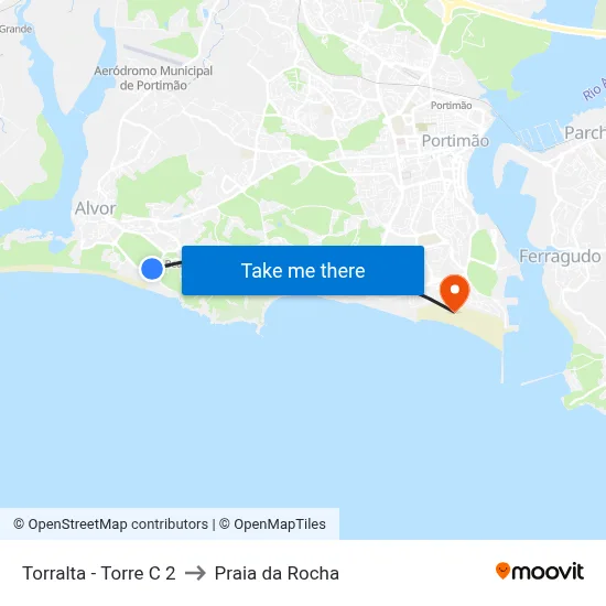 Torralta - Torre C 2 to Praia da Rocha map