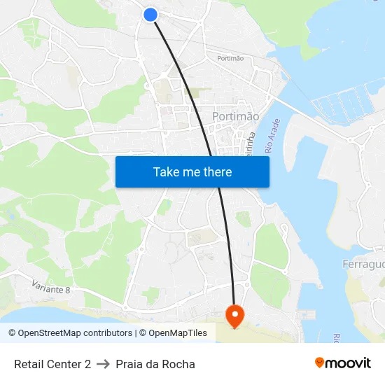 Retail Center 2 to Praia da Rocha map
