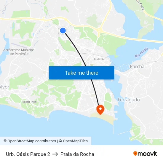 Urb. Oásis Parque 2 to Praia da Rocha map
